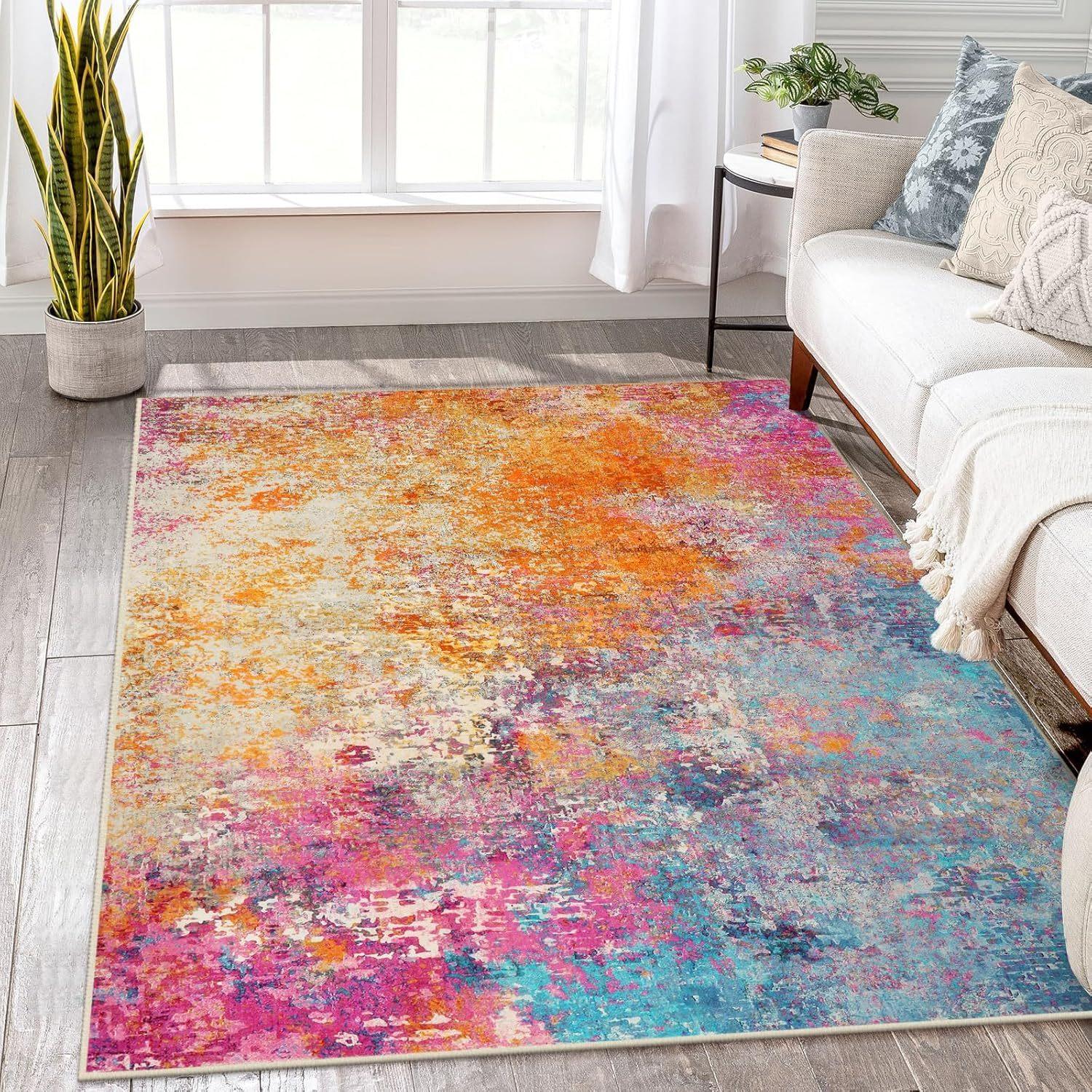 

Living Room Large Area Carpet Modern Abstract Living Room Kitchen Bathroom Entryway Washable Rugs Stain-resistant Large Mats 100x150cm