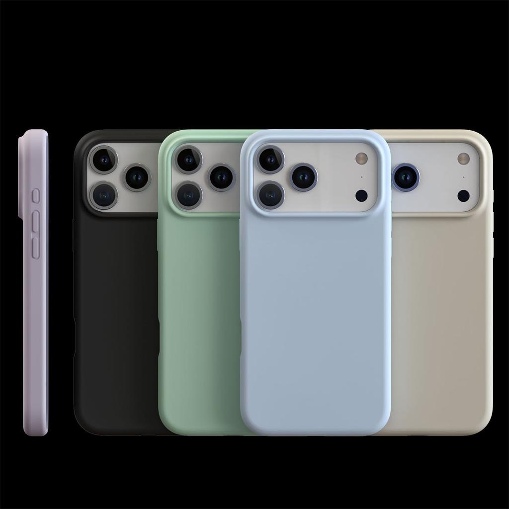 Soft Touch Liquid Silicone Case for iPhone 17 Series - Anti-Scratch Protective Cover with Colorful Flowing Light & AI Button