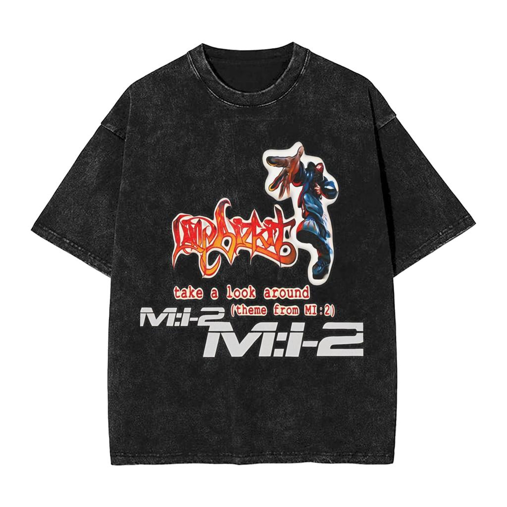 Rock Band Limp Bizkit Album Graphic 2025 Men T Shirt Washed  Funny Tees Short Sleeve Round Neck T-Shirt 100% Cotton Gift Tops