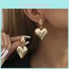 2023 Gold Trendy Heart Earrings Stylish Zinc Alloy Womens Fashion Winter