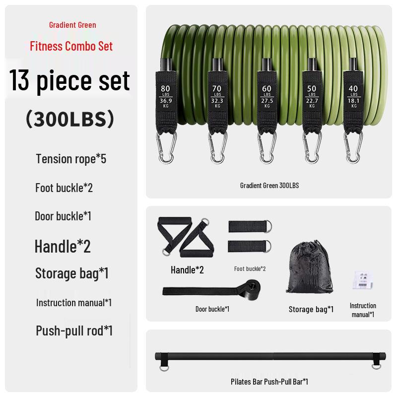 Professional TPE Resistance Band & Push-Pull Bar Set for Fitness and Yoga - Multifunctional Exercise and Auxiliary Elastic Rope