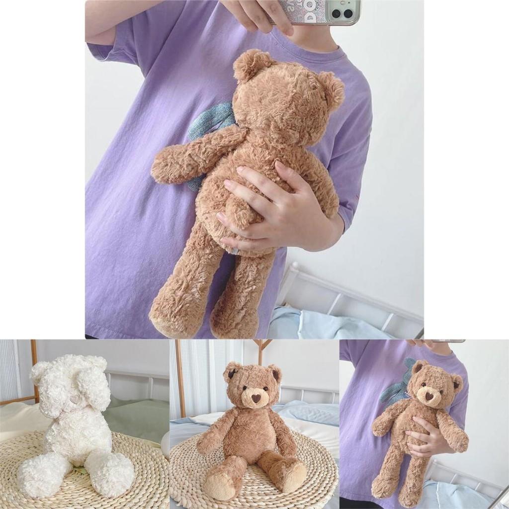 Adorabile Orsacchiotto di Peluche a Forma di Cuore per Conforto Rilassante, Alto 16,5", Pelo Lungo e Morbido Marrone