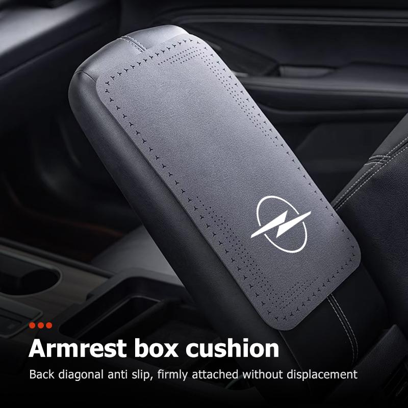 For Vauxhall Breathable Leather Car Logo Armrest Box Cover Central Armrest Protective Pad Tigra Corsa VXR Astra D G J H Zafira