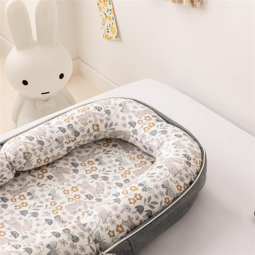 Lukaedy Přenosná postýlka pro kompaktní skládání Dárková postýlka pro miminka Bed-in-Bed Novorozenci, Skládací, Postýlka pro společné spaní, Přenosná, Prodyšná, Pratelná, Postel,