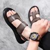 Die erste Schicht Schaffell Sommer neue Herrensandalen Leder Oberbekleidung Strandschuhe Vietnamesische Ledersandalen Herrenhausschuhe Herrenschuhe