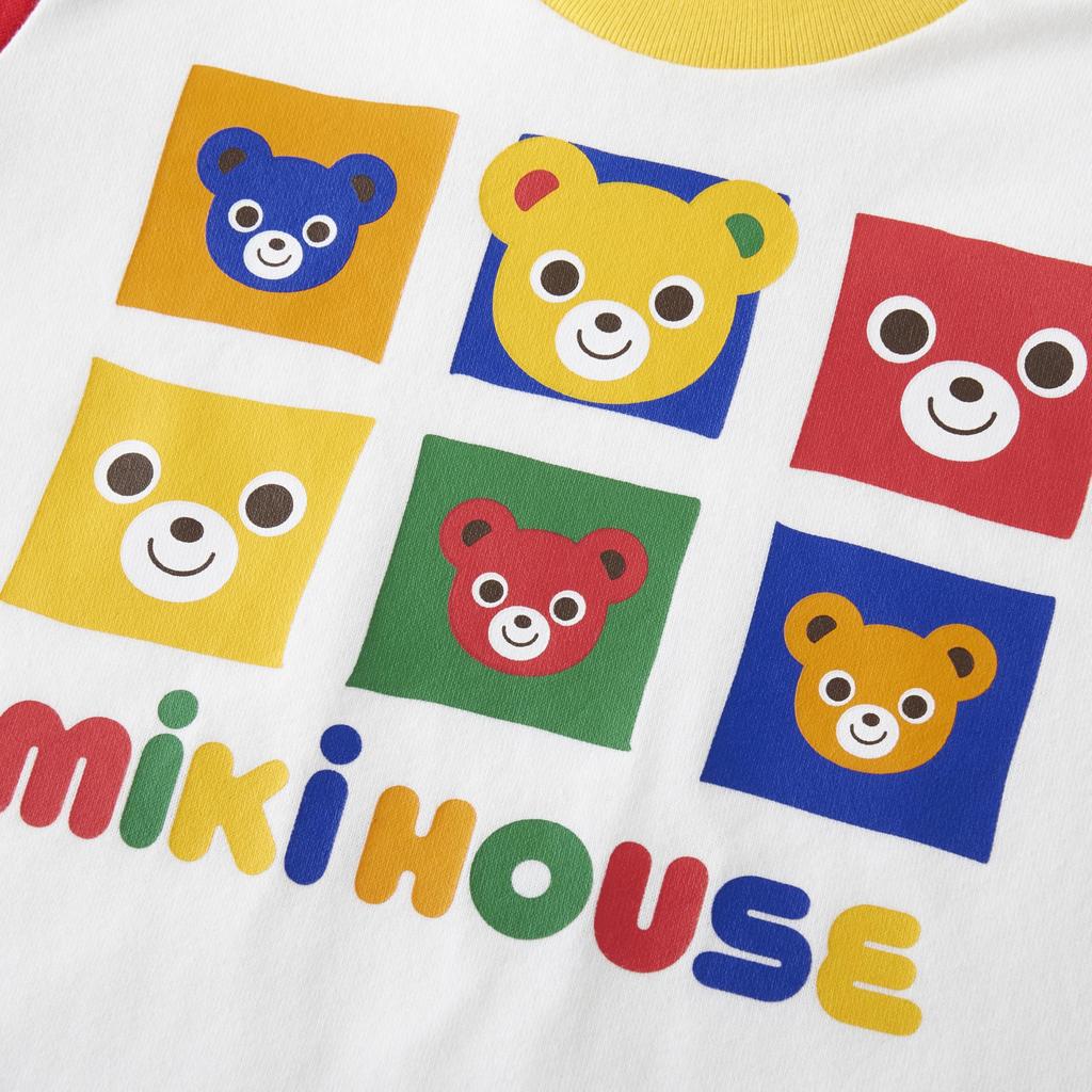 Long Sleeve Logo Bear Made in Japan Boys Girls Baby Kids Clothes 80cm Multicolor [MIKI HOUSE] T-shirt Children's 13-5202-689