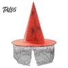 Decorative Wizard Hat Halloween Witch Hat, Adult Kids Cosplay Cone with Spider Black Web Star Decor, Gothic Party Costume Prop, Trick or Treat