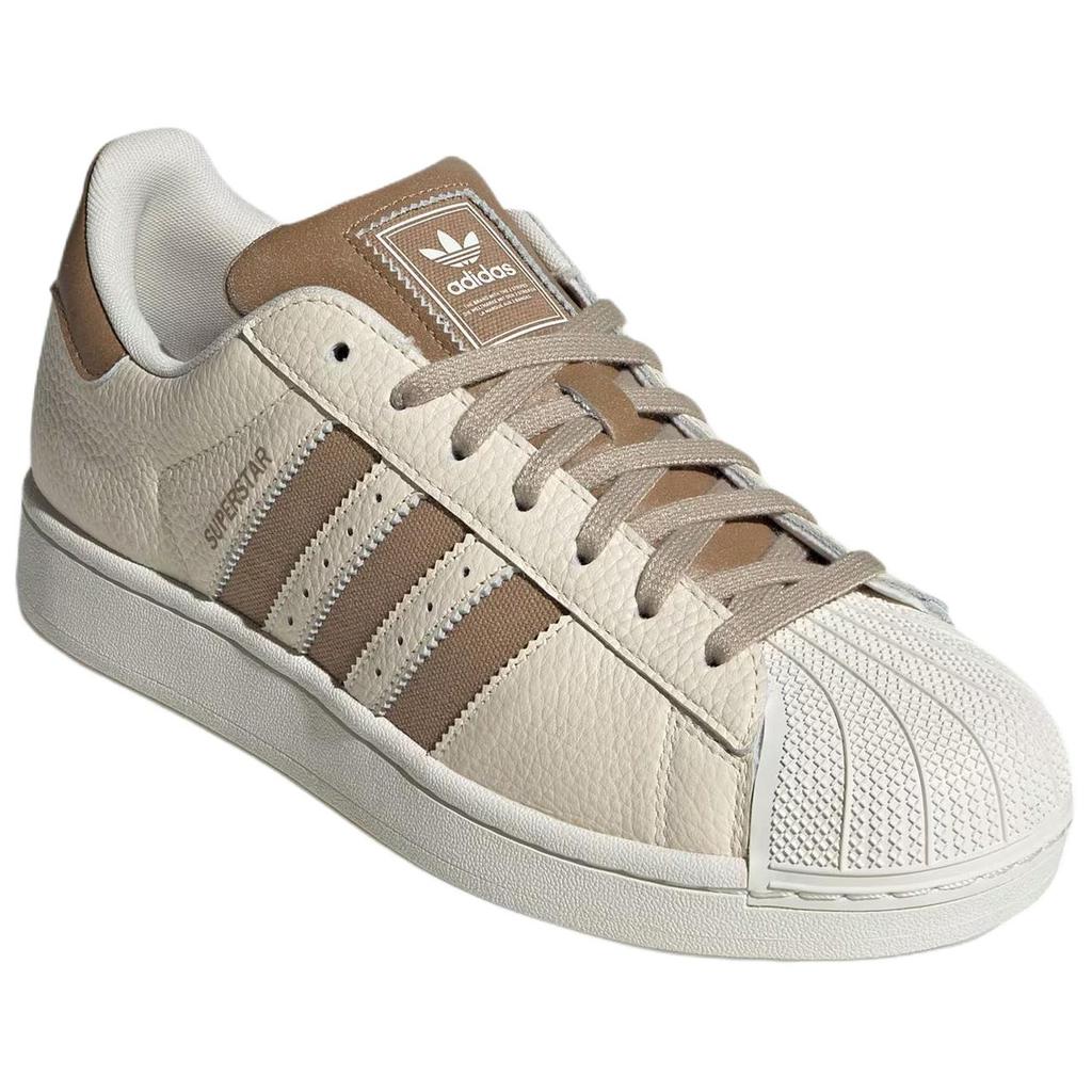 Adidas Originals Superstar 2 Classic Comfortable Durable Low-Top Skate Shoes Unisex Sneakers White Brown JR6988