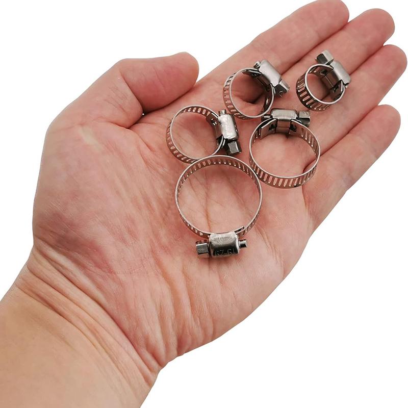 Hose Clamp Assortment 7 Sizes Adjustable Pipe Tube 304 Stainless Steel for Pipe Tube Fuel Line Plumbing