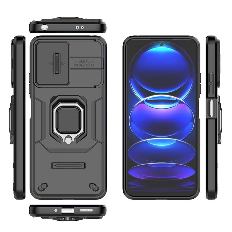 Stoßfeste Panzerhülle für Xiaomi Redmi Note 12 Pro Plus 5G 4G Schiebe-Objektivschutz Handyhülle für Redmi Note12S 5G Rückseite