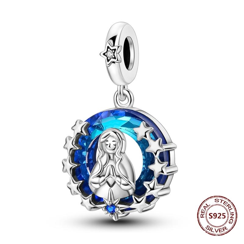 Teufelsaugen Anhänger 925 Kupfer Original Hand von Fatima Blauer Zirkon Kreuz Blaue Augen Charms Passend für Armband DIY Herstellung Zirkon Geschenk