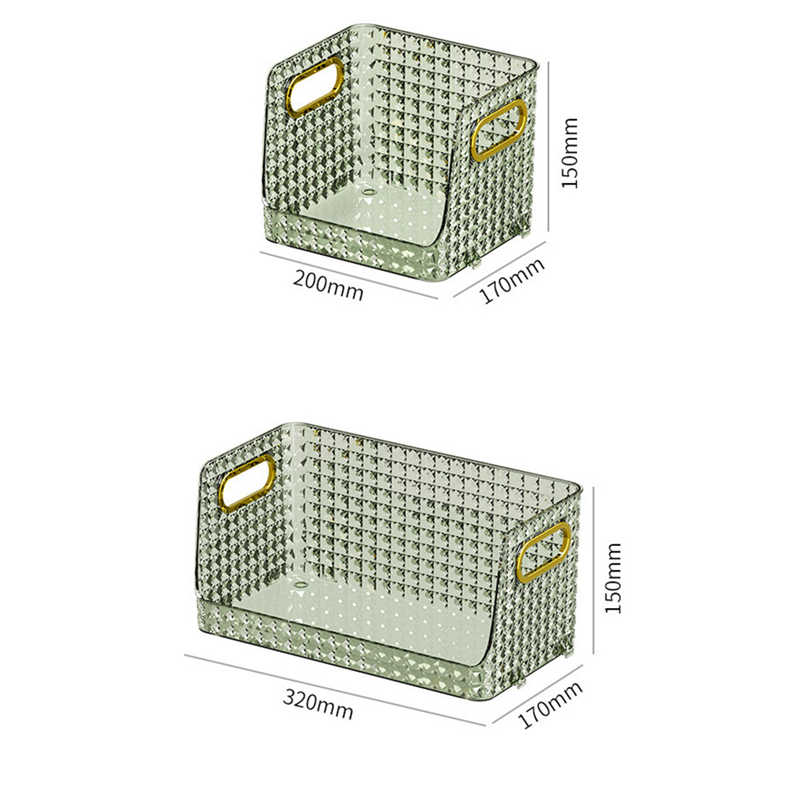 Transparente Aufbewahrungsbox mit Rautenmuster, Aufbewahrungskorb für Badezimmer, Kosmetika, Masken, Tischplatte, Aufbewahrungsbox für diverse Gegenstände