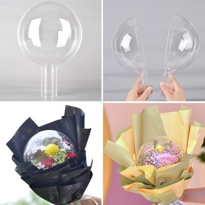 New Transparent Flower Packing Box DIY Round Flower Bouquet Ball Acrylic Bobo Balloons Stand Wedding Birthday Party Decorations