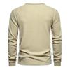 Men's Four-Button Waffle Knit Henley Long Sleeve T-Shirt