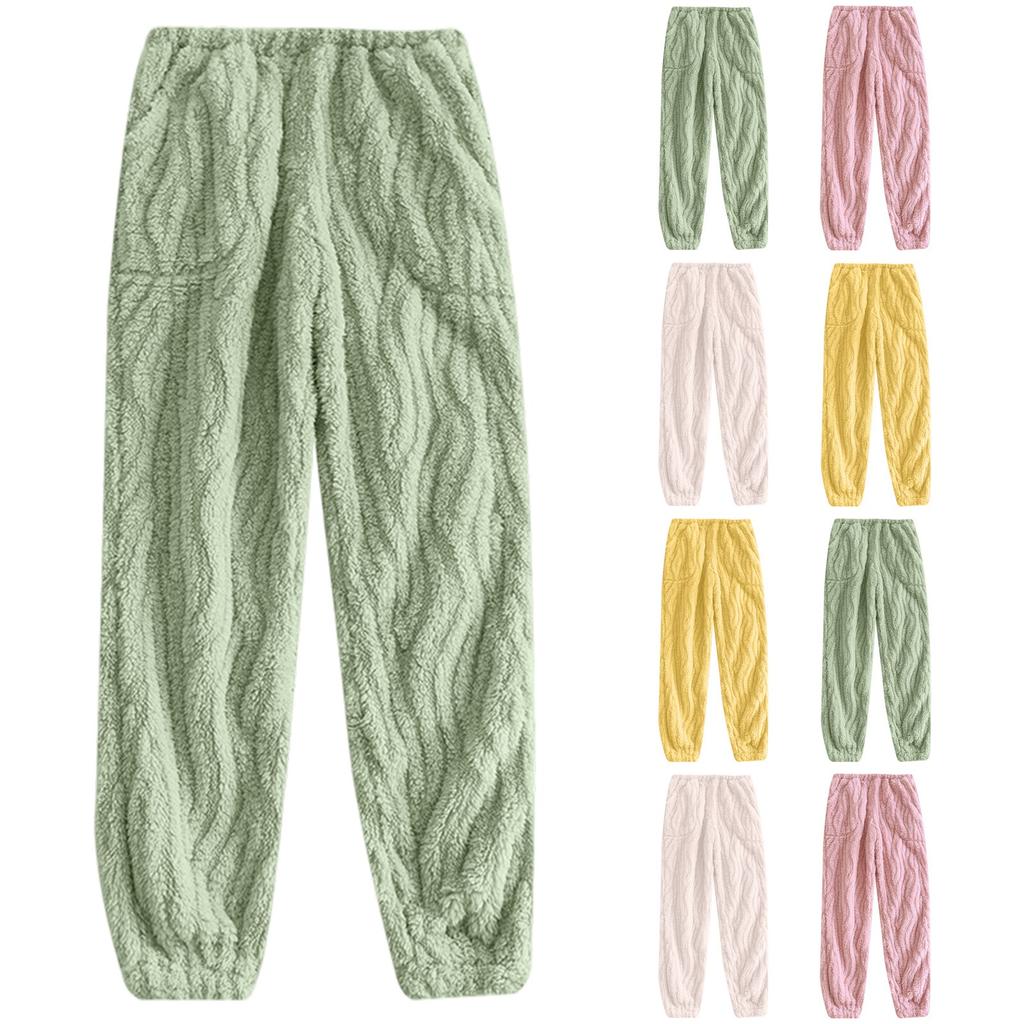 Women's Fashion Fleece Line Thickened Long Pajama Pants