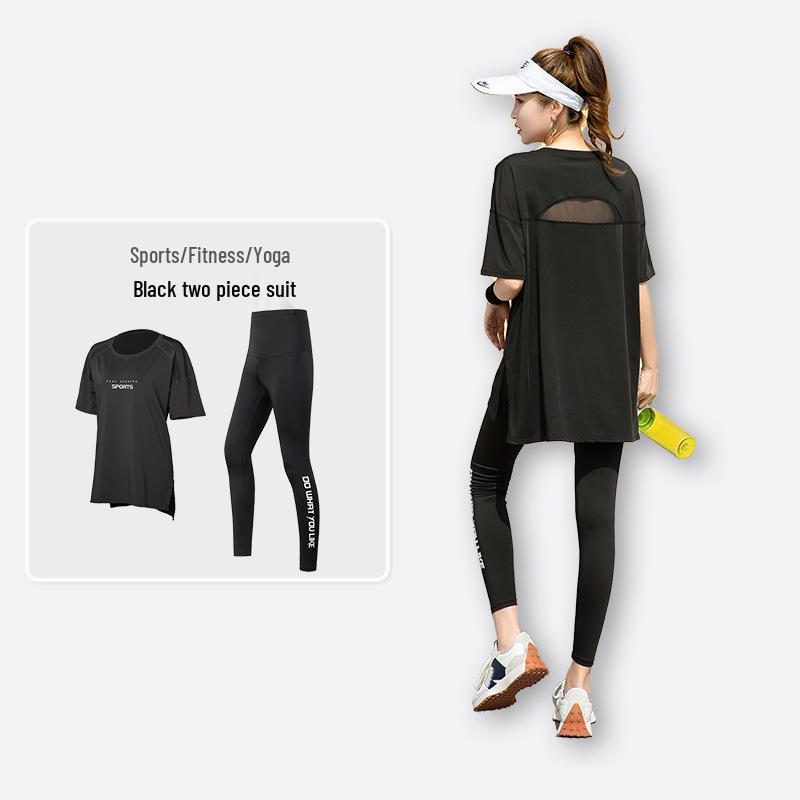 Plus Size Women's Breathable Yoga Fitness Suit - Summer Gym & Running, Slimming & Tummy Control