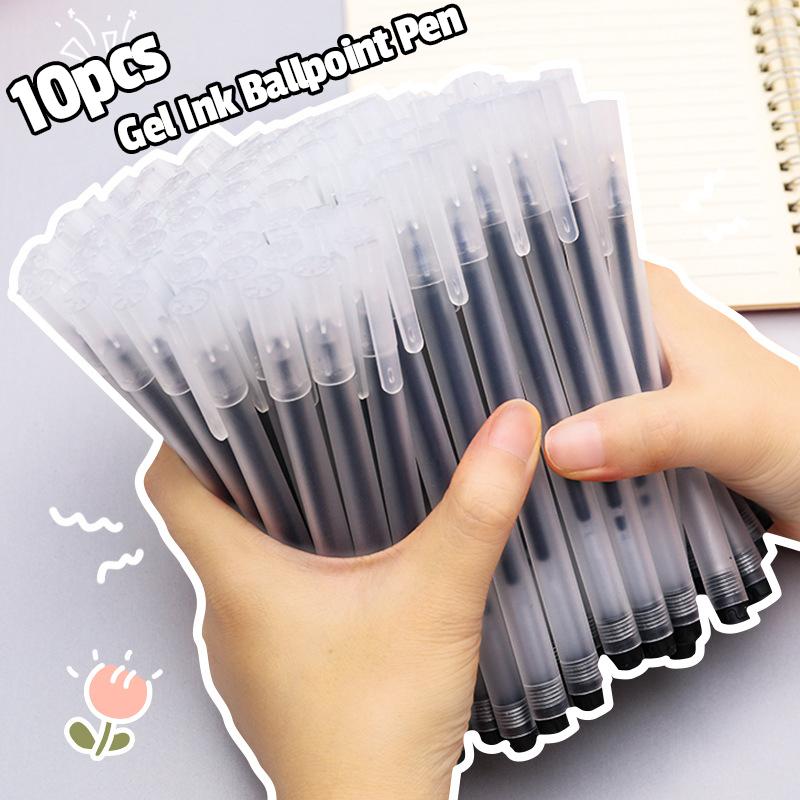 1/10 Pezzi Penna Gel Extra Fine 0.5mm Scrittura Esame Penna Nera Blu Rossa Studenti Cancelleria Ufficio Carbonio per Affari