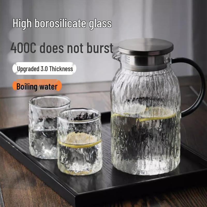 Wave Pattern Glass Pitcher Set