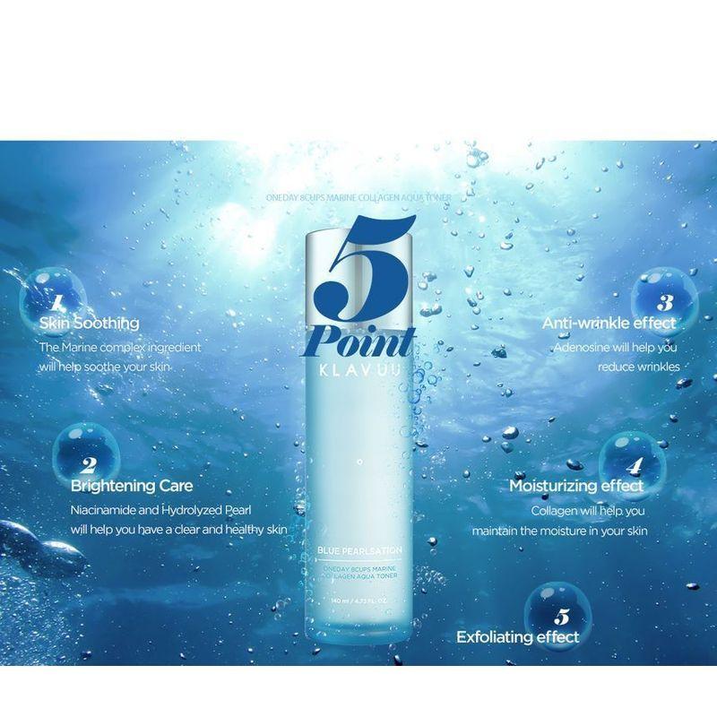 KLAVUU - Blue Pearlsation One Day 8 Cups Marine Collagen Aqua Toner 140ml