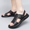 Mode2024 Herren Sandalen Sommer Atmungsaktiv Bequem Strandschuhe Rindsleder Pantoletten Herren Rindsleder Business Casual Strandschuh und Sandalen