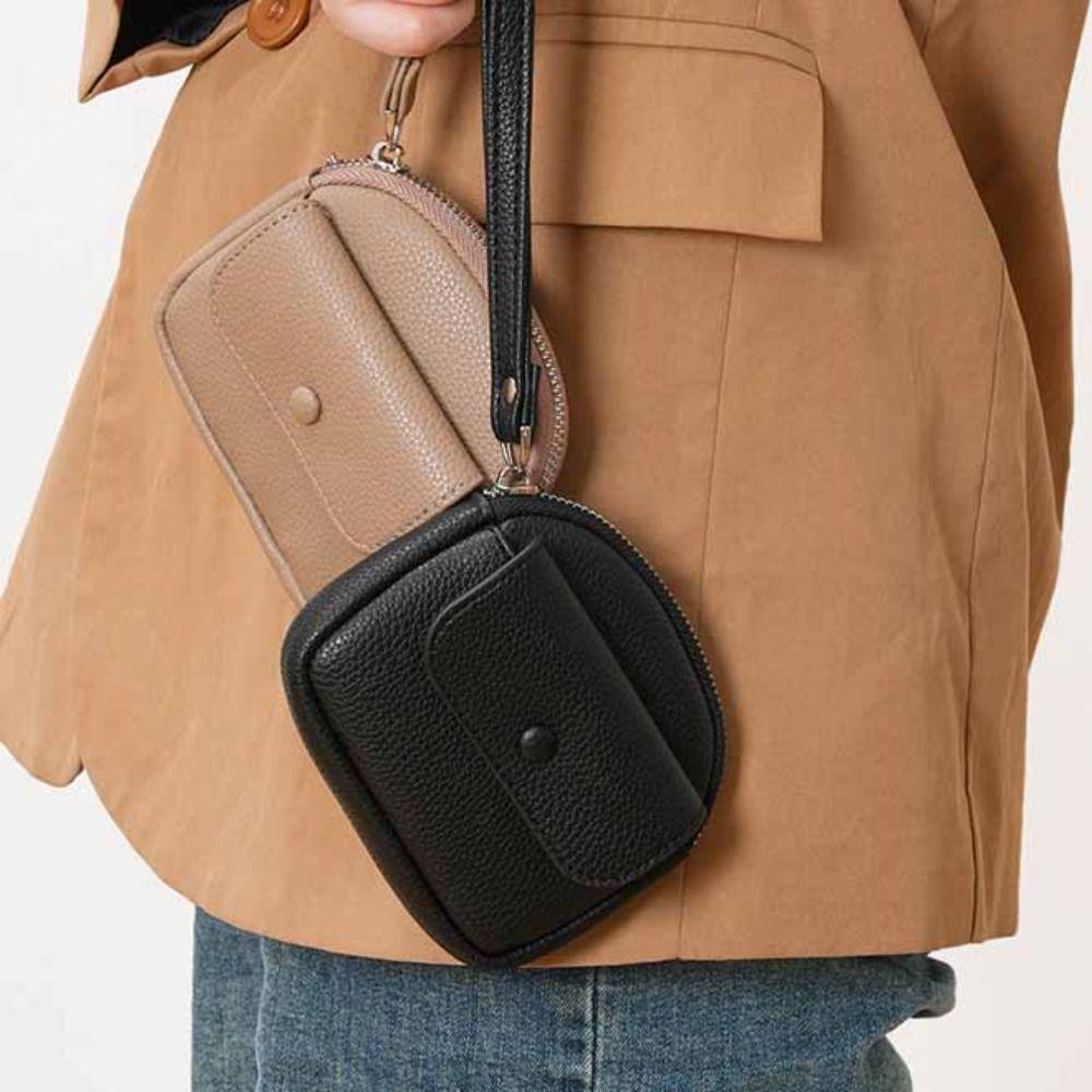 Solid Color Zipper Coin Purse Korean Style Small Item Bag Casual Handheld Wallet  Outdoor