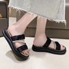 Wearing Platform Slippers for Women's Summer New Leisure Vacation Beach One-word Cool Slippers for Women