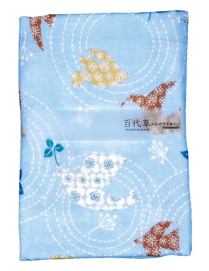 Yamamoto Jin Shoten Hyakuyogusa Double Gauze Hand Waterfowl Dance Made in Japan Towel, [4947] Multi-Purpose,