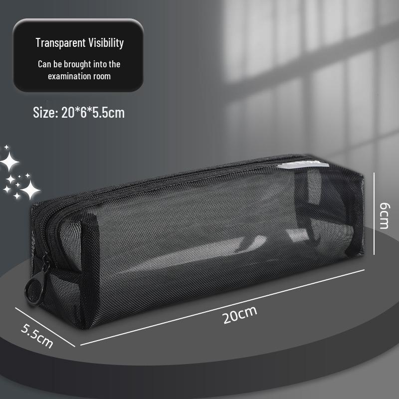 Большой прозрачный сетчатый двухслойный пенал для студентов
