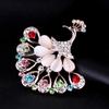 Fashion Opal Colorful Diamond Alloy Peacock Open Screen Brooch Pin Brooch Clothing Accessories