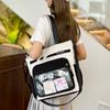 Student Messenger Bag Color Block Shoulder Bag Transparent Tote Bag