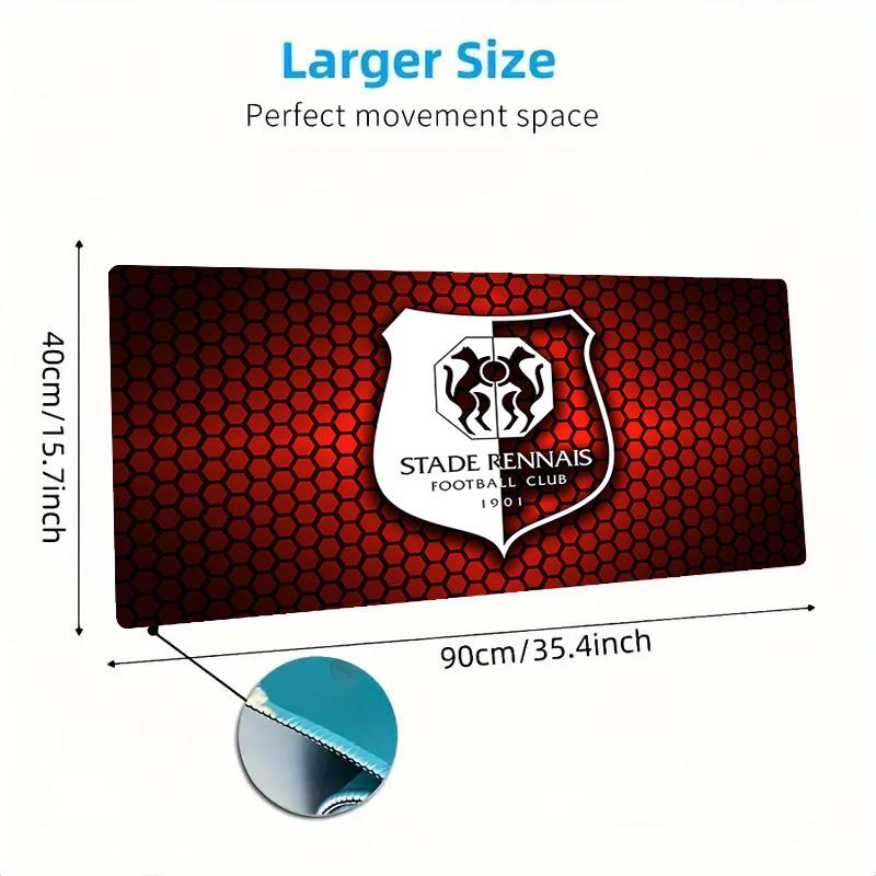 Stade Rennes FC Color Mouse Pad Large Gaming Table Cushion Non-slip Laptop Tablet Big Mousepad XXL Mat Mini PC Playmat With Lock edge