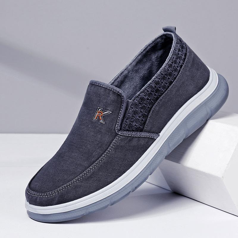 New Genuine Old Beijing Cloth Shoes Men's Spring and Autumn the Elderly Breathable Canvas Shoes Lazy Pedal Dad Casual Shoes