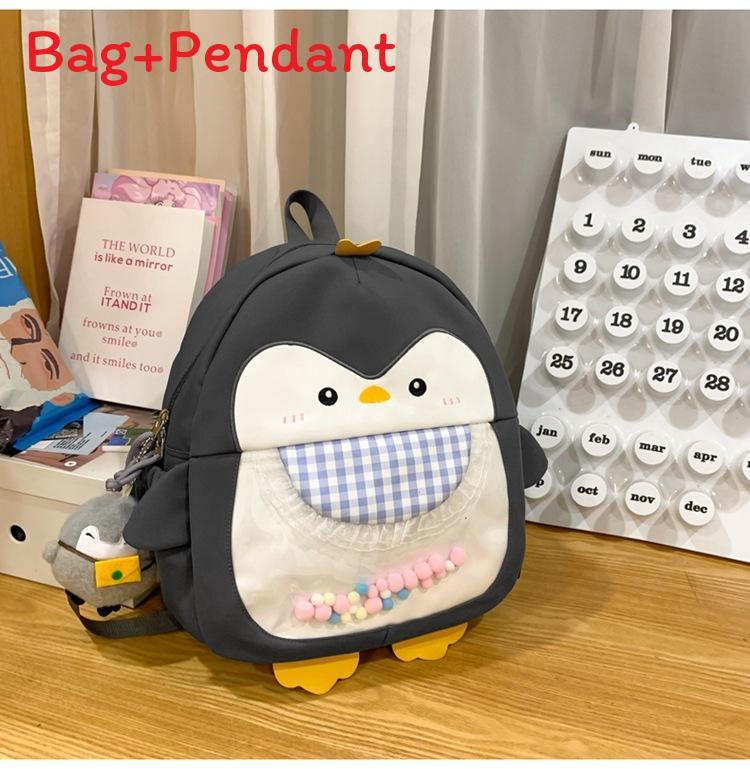Min Cartoon Girl Backpack With Breathable Nylon For Daily Use And Laptop Storage