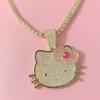 Cartoon bow cat full of diamonds cool sweet cute Hello Kitty pendant jewelry necklace female