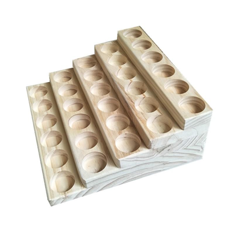 Heavy-Duty Essential Oil Bottle Rack Natural Wood Multi-Slot Perfumes Stand Multi-Purpose Large Capacity Desktop Display Rack