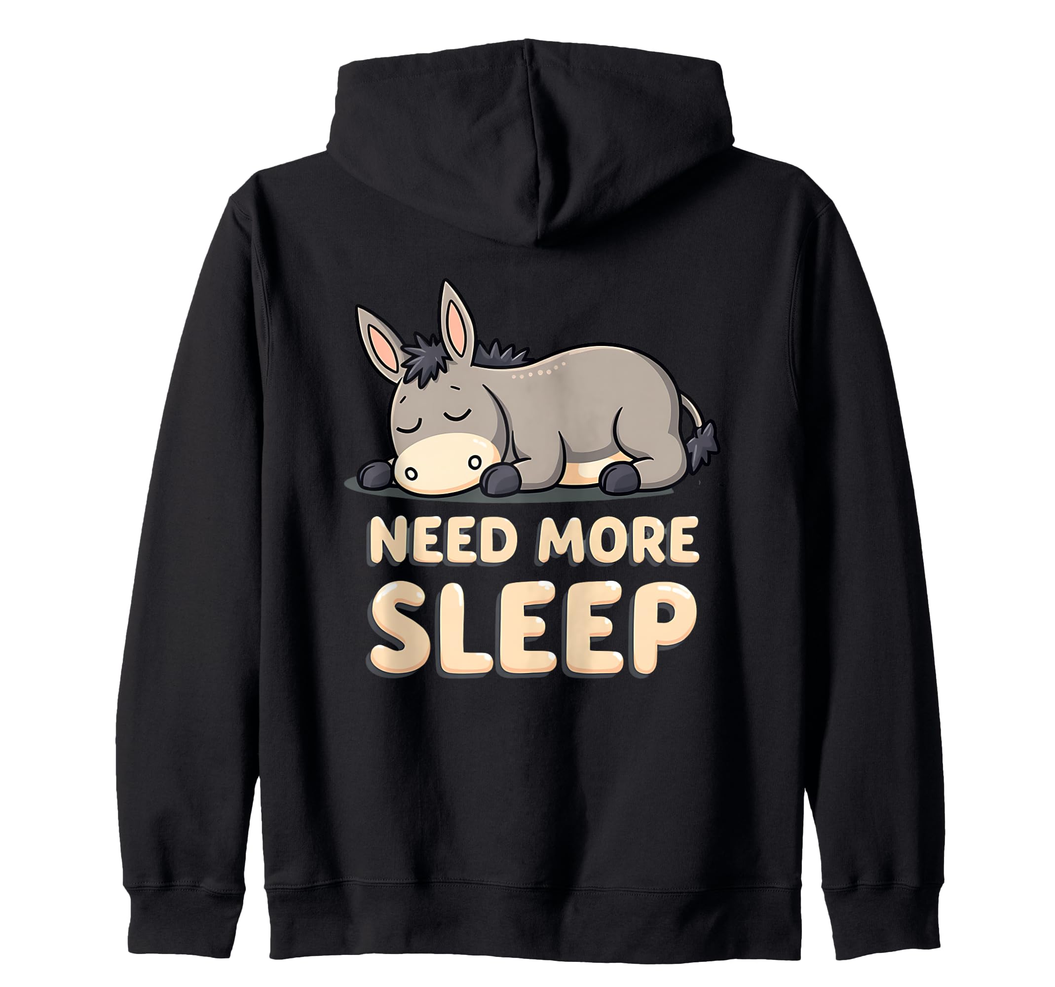 

Need More Sleep Cute Donkey Pajama Theme Zip Hoodie чёрный