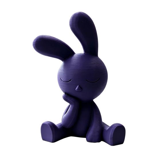 Yousheng 3D Printed Thinking Bunny Statue, Mini Compact Rabbit Figurine, Cute Desktop Car Ornament, Matte Finish Healing Decor Gift, Easter