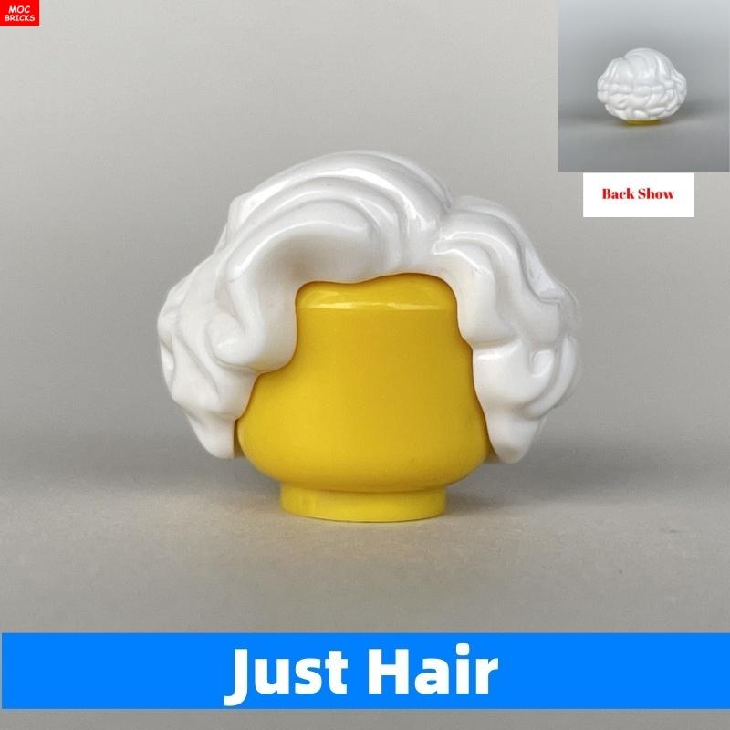10pcs MOC Bricks Girl Women Lady Grandma Curly Wavy Short Hairs 4cm Figure Accessories DIY Building Blocks Toys Kids Gift