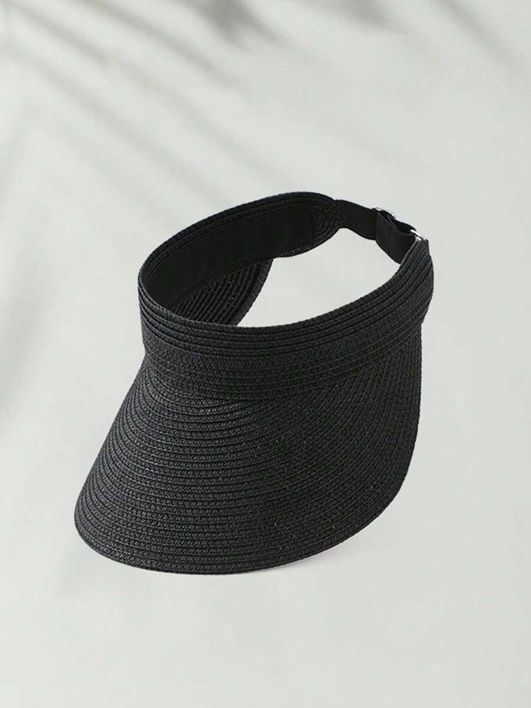 Summer Straw Visor Hat For Beach Vacation Sun Protection Casual Outdoor Wear