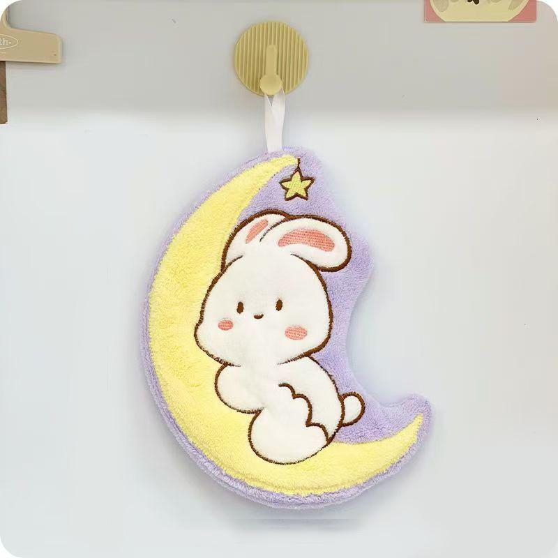 Cute Cartoon Hanging Hand Towel - Absorbent, Thickened Bathroom or Kitchen Dishcloth