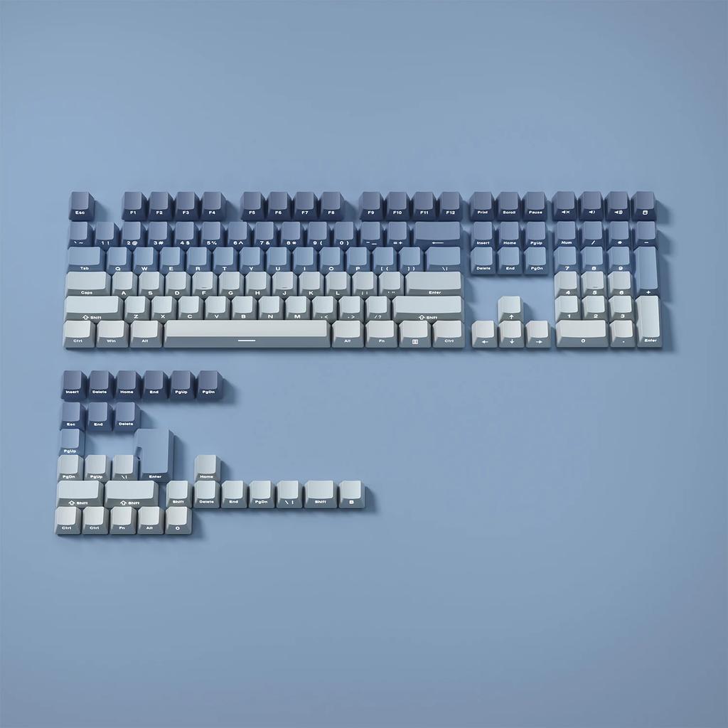 Gradient Keycaps Side Printed PBT Double Shot Shine Through  OEM Profile for MX Switches Gaming Keyboard 133 key caps keycap