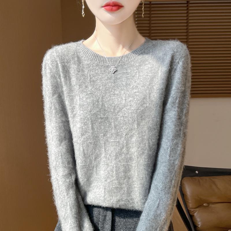 Women's Cashmere Sweater Qinghe Cashmere 30% Cashmere 70% Wool Women's Autumn and Winter Cashmere Pullover Soft and Warm