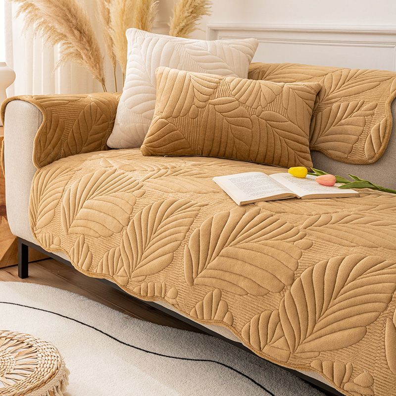 Winter Plush Thickened Sofa Cushion  Milk Plush Non-Slip Seat Cushion Solid Color Flannel Simple Sofa Cover