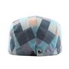 Fashion Men Women Plaid Cotton Newsboy Hat Flat Cap Adjustable Beret with Visor