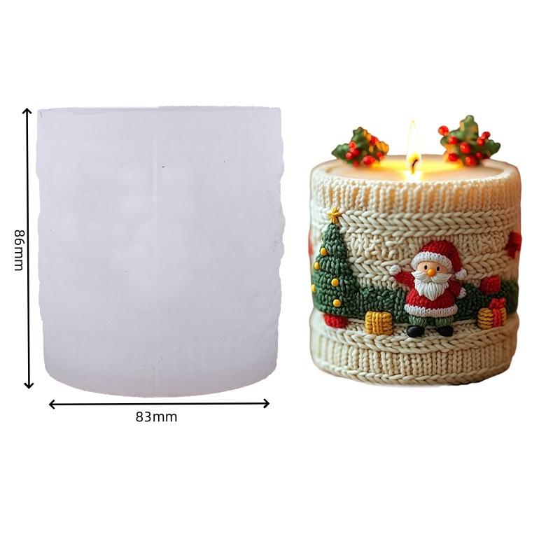 Santa Candle Mold High-Temperature Resistant Christmas Silicone Mold Diy Candle Mold Flexible For Gifting Christmas Decor Home