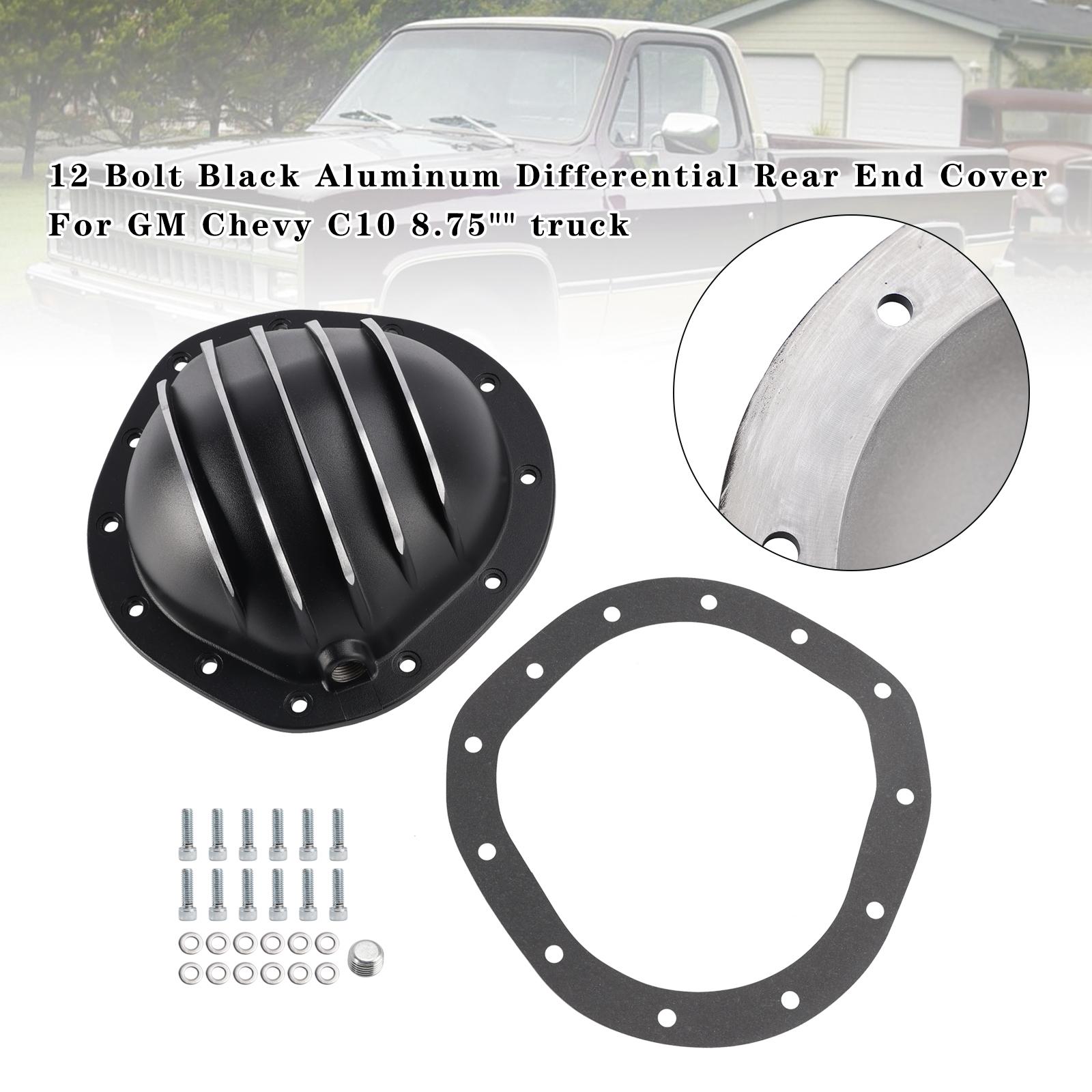 

12 Bolt Black Aluminum Differential Rear End Cover For GM Chevy C10 8.75 truck