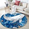 Zwierzęta Morskie,Okrągły Dywanik,Dywanik do Salonu Sypialni Sofy Pokoju Zabaw Dekoracja,Antypoślizgowa Mata Podłogowa