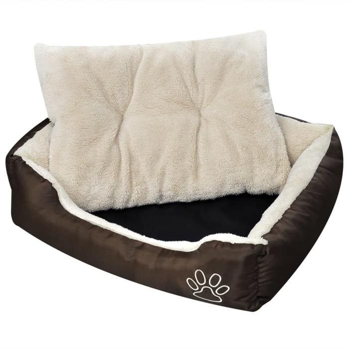 VidaXL Lit Chaud pour Chien avec Coussin Rembourré L Couchage Corbeille Litière 170205