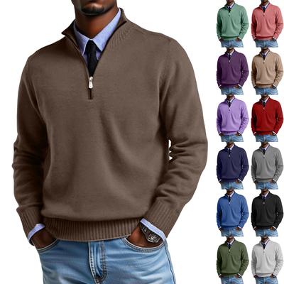 Men's  Big   Size  Knitting   Zipper  Keep   Warm  Base  Layer  Shirt  Sweater