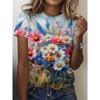 Hot-selling 3D Printed Peach Blossom Plant Pattern Women's T-shirt for Summer